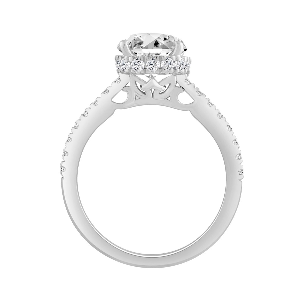 14K WHITE GOLD 2 1/2CT ROUND DIAMOND LADIES RING (CENTER STONE ROUND DIAMOND 2.00CT)