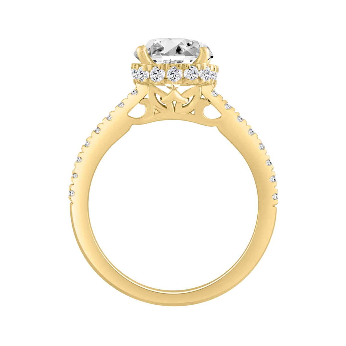 14K YELLOW GOLD 2 1/2CT ROUND DIAMOND LADIES RING (CENTER STONE ROUND DIAMOND 2.00CT)