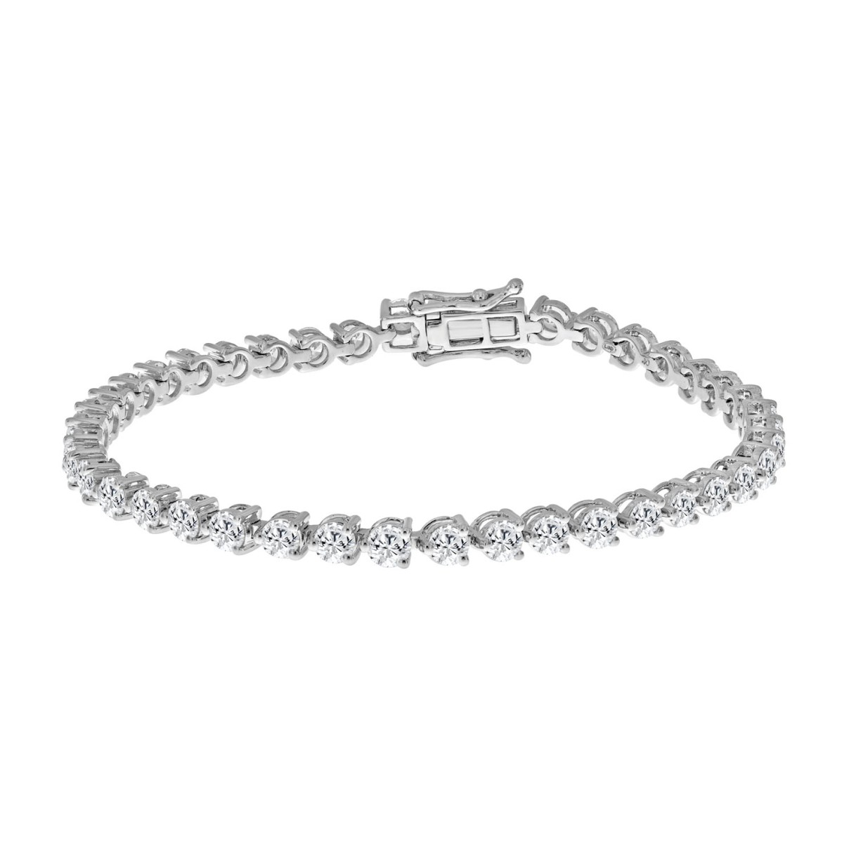 LADIES BRACELET 4 1/2CT ROUND DIAMOND 18K WHITE GOLD 