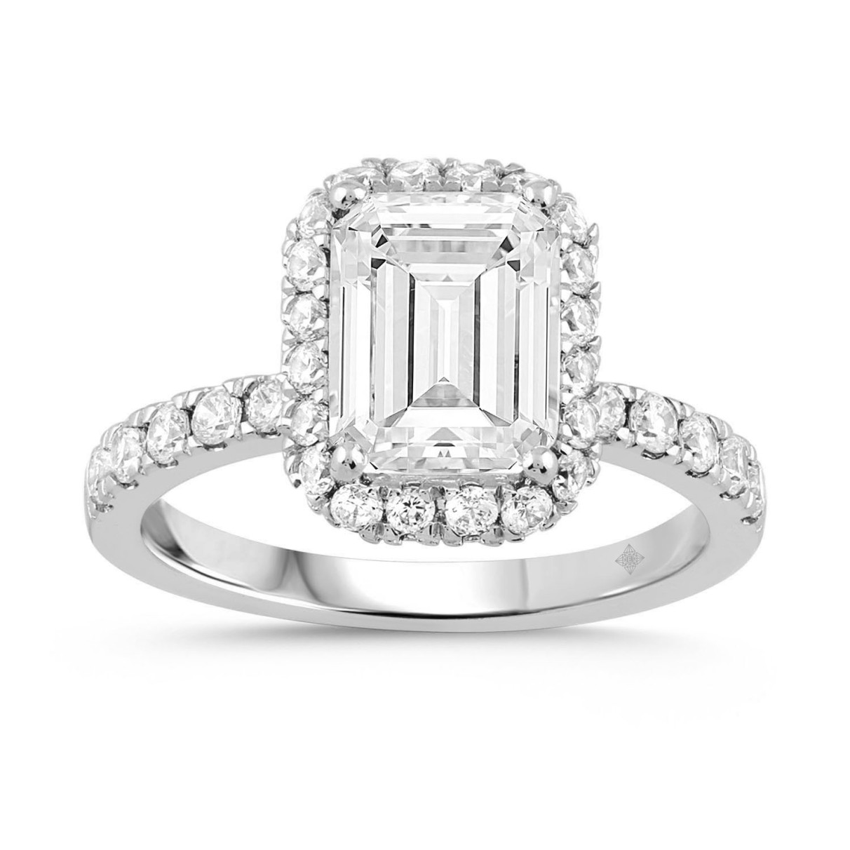 LADIES RING 4.00CT ROUND DIAMOND 18K WHITE GOLD (C...