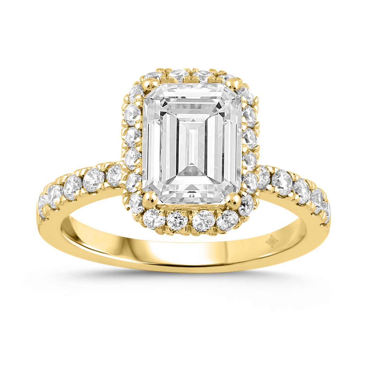 LADIES RING 4.00CT ROUND DIAMOND 18K YELLOW GOLD (...