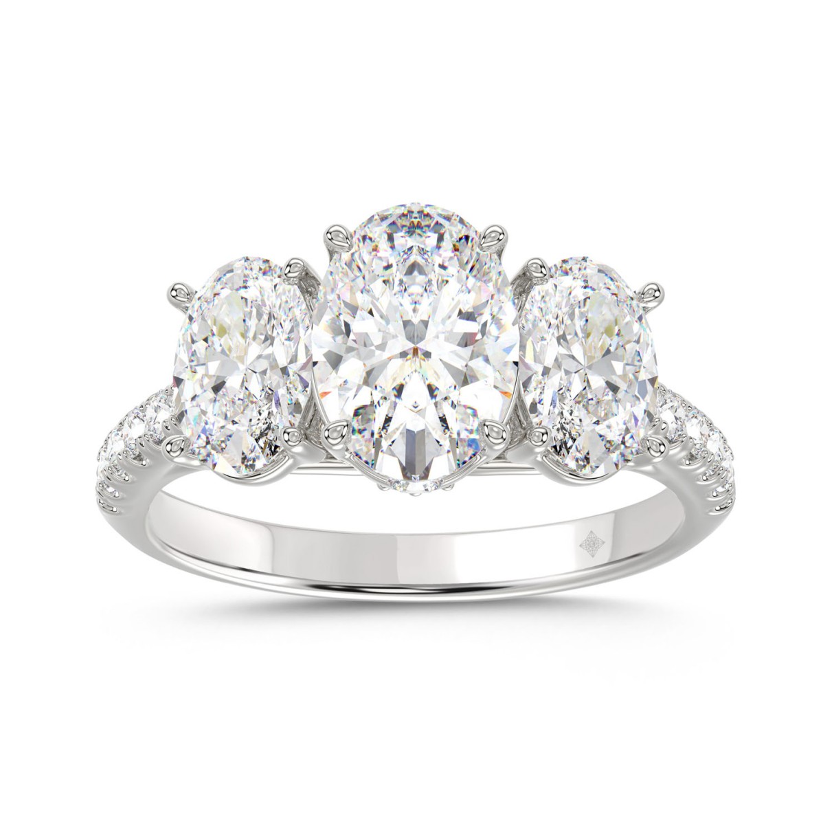 LADIES RING 2.25CT ROUND/OVAL DIAMOND 14K WHITE GO...