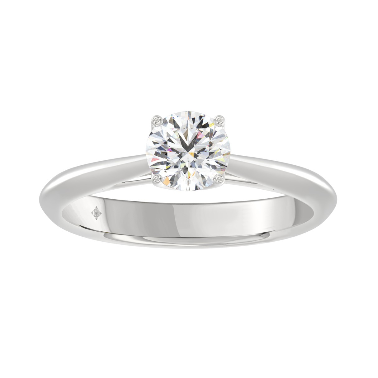 LADIES RING 0.75CT ROUND DIAMOND 14K WHITE GOLD ...