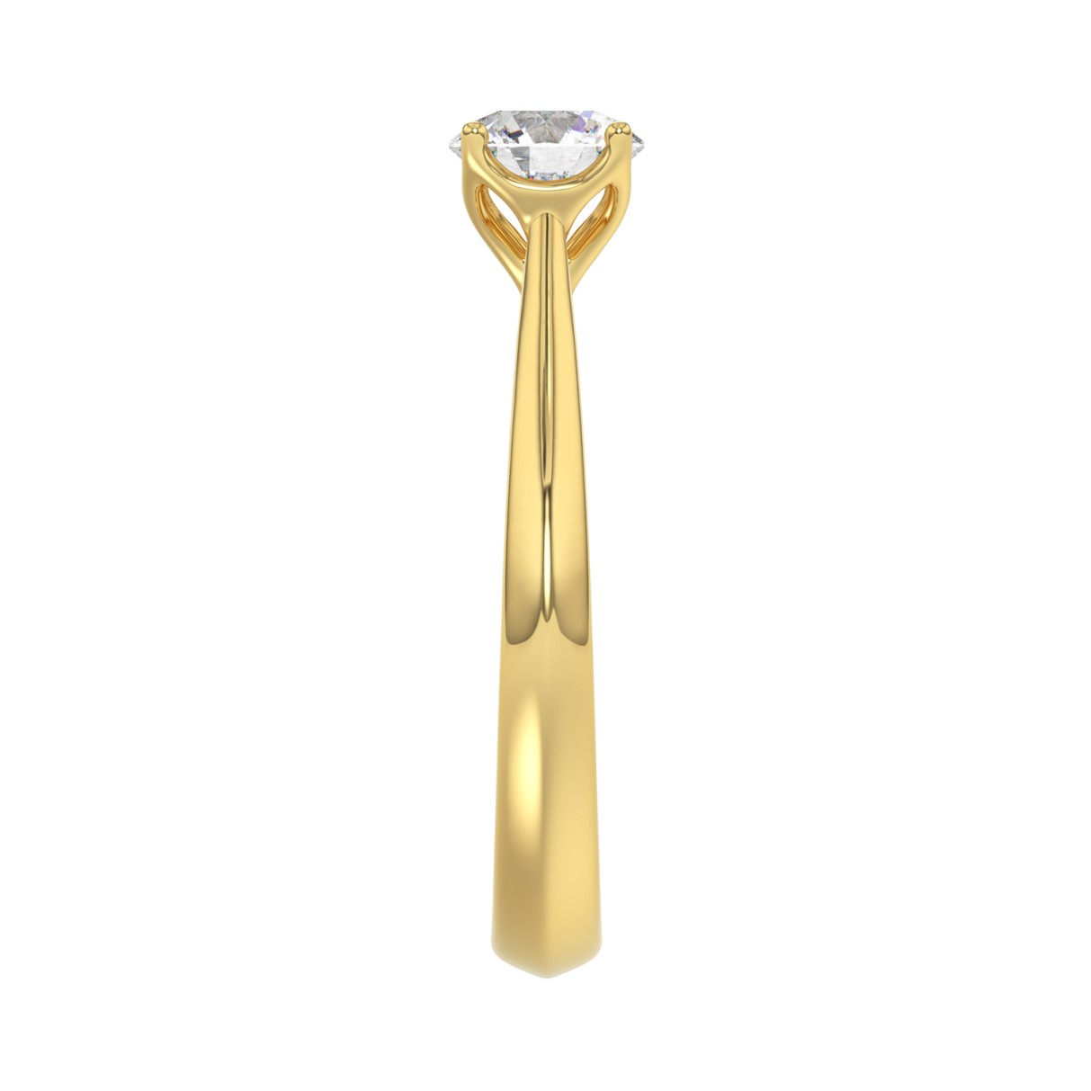 LADIES RING 0.75CT ROUND DIAMOND 14K YELLOW GOLD 