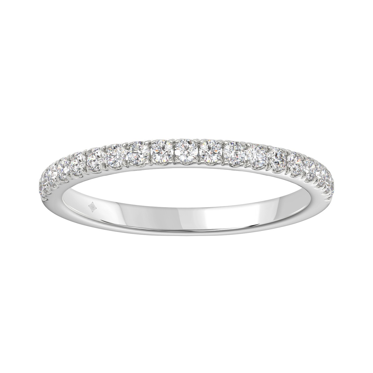 14K WHITE GOLD 1/4CT ROUND DIAMOND LADIES BAND ...