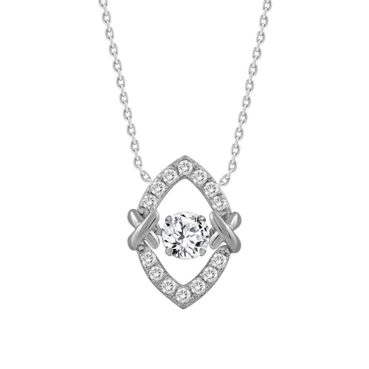 14K WHITE GOLD 3/4CT ROUND DIAMOND LADIES PENDANT