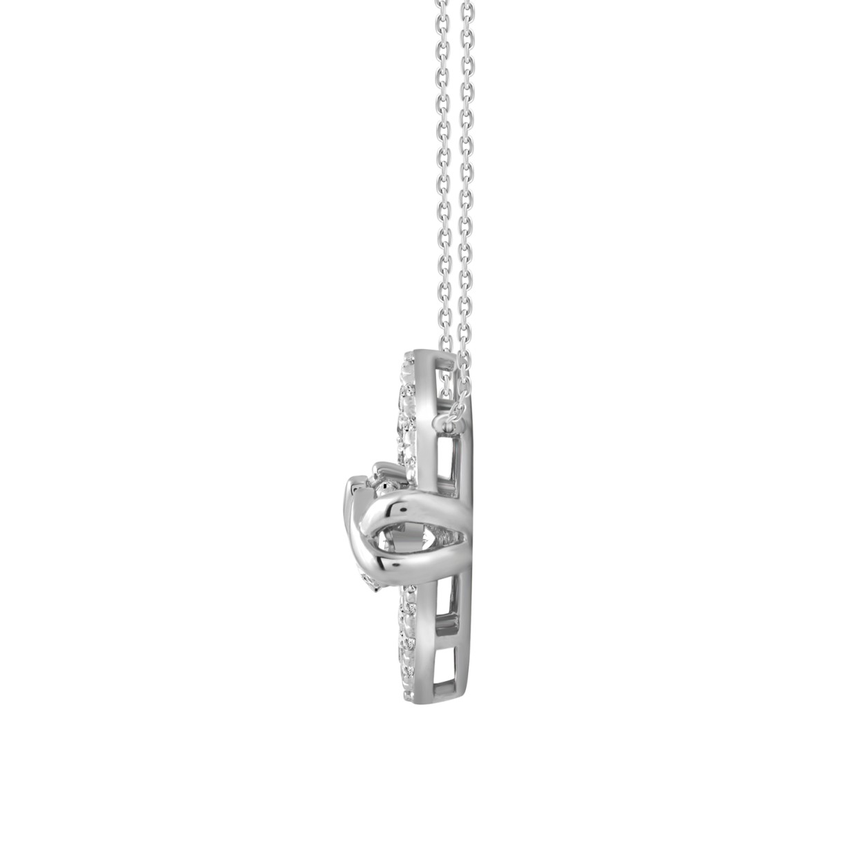 14K WHITE GOLD 3/4CT ROUND DIAMOND LADIES PENDANT
