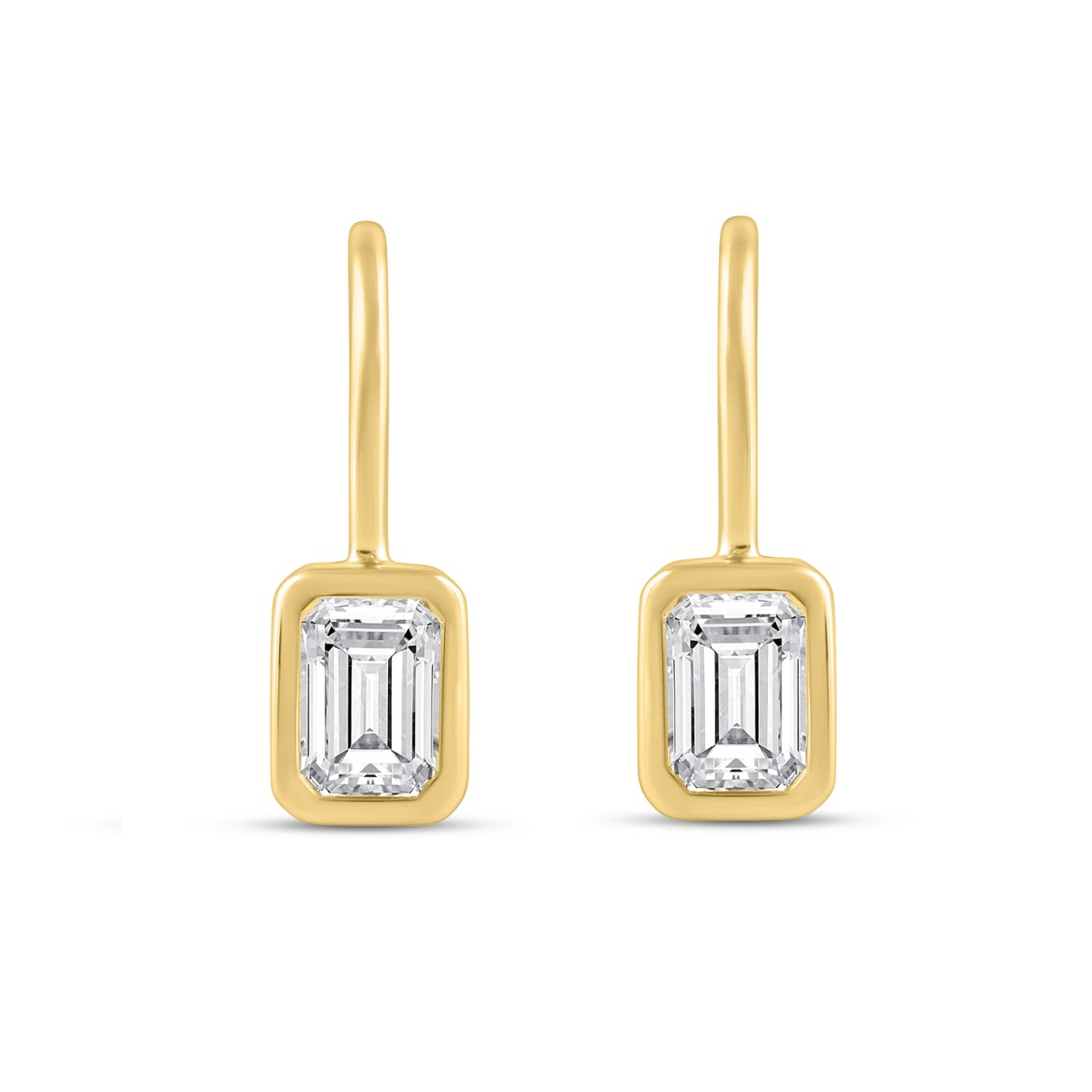 LADIES EARRINGS 1.00CT EMERALD DIAMOND 14K YELLOW GOLD