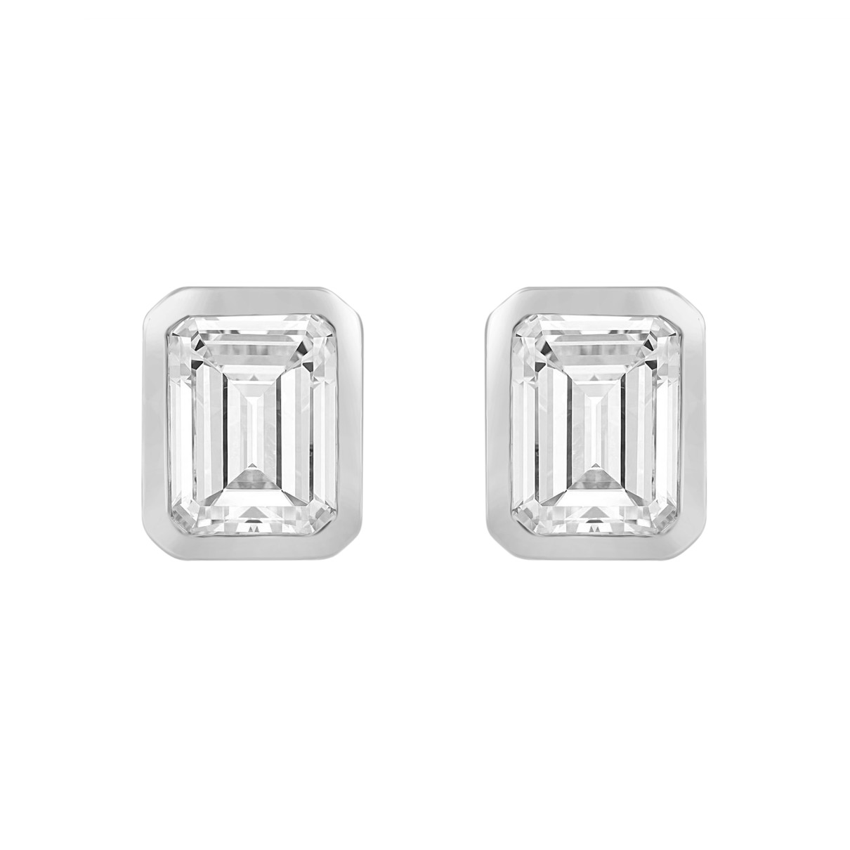 LADIES SOLITAIRE EARRINGS 4.00CT 14K WHITE GOLD...