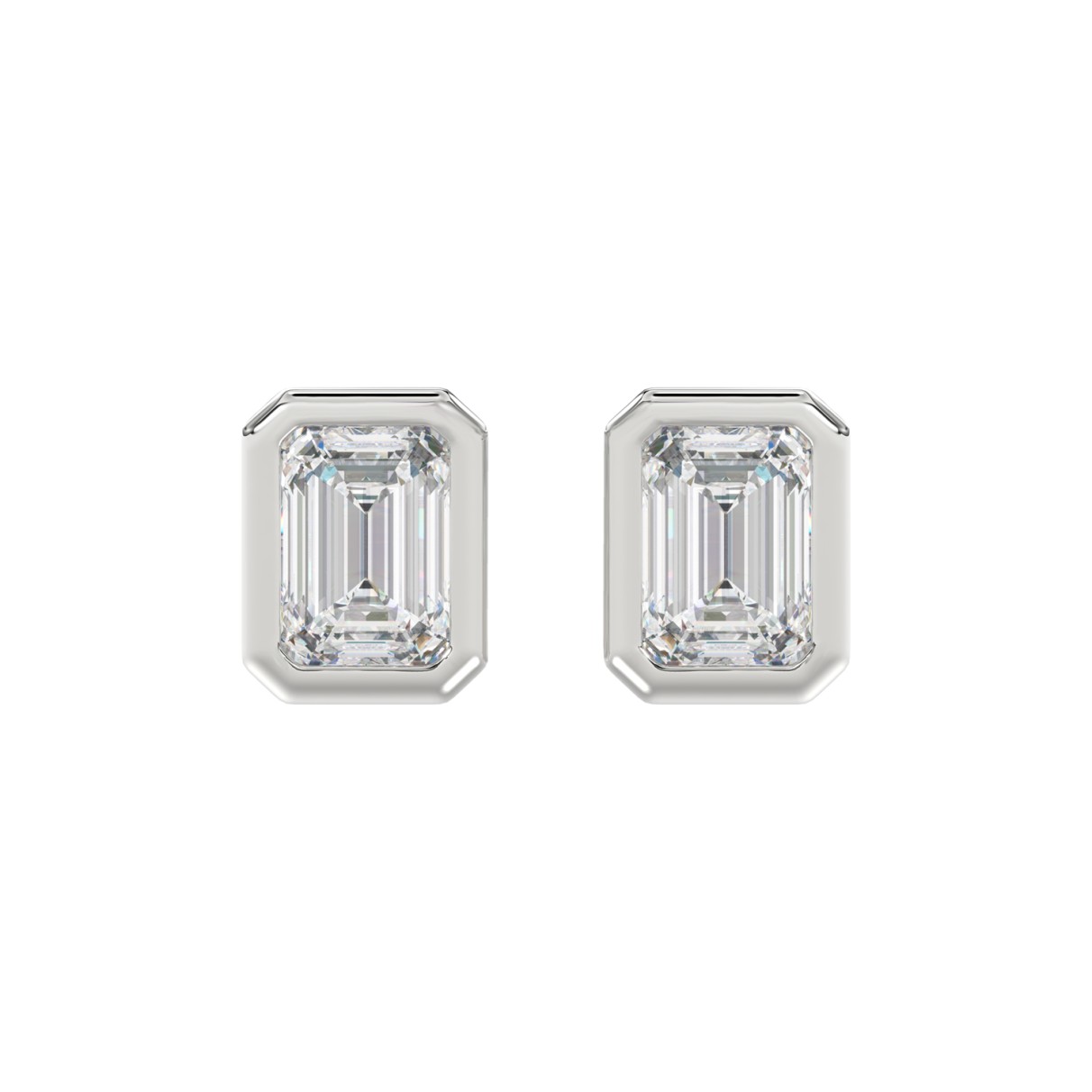 LADIES SOLITAIRE EARRINGS 4.00CT 14K WHITE GOLD