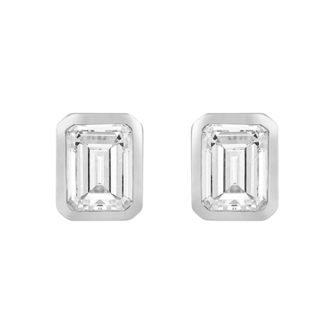 LADIES SOLITAIRE EARRINGS 4.00CT 14K WHITE GOLD