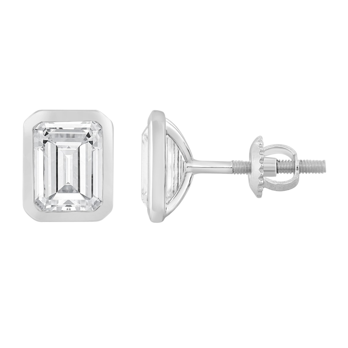 LADIES SOLITAIRE EARRINGS 4.00CT 14K WHITE GOLD