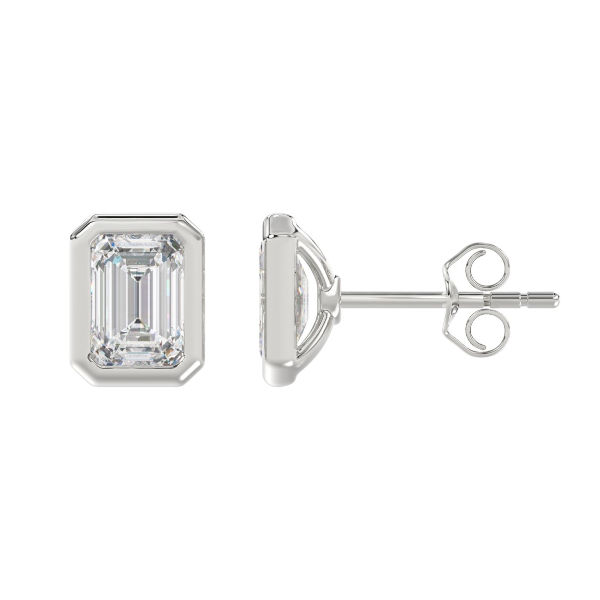 LADIES SOLITAIRE EARRINGS 4.00CT 14K WHITE GOLD