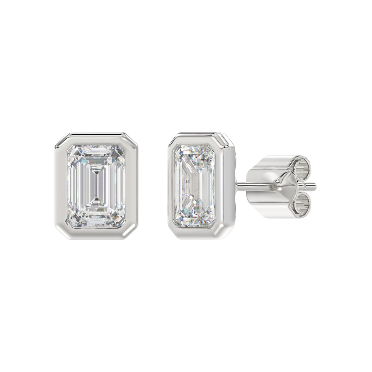 LADIES SOLITAIRE EARRINGS 4.00CT 14K WHITE GOLD