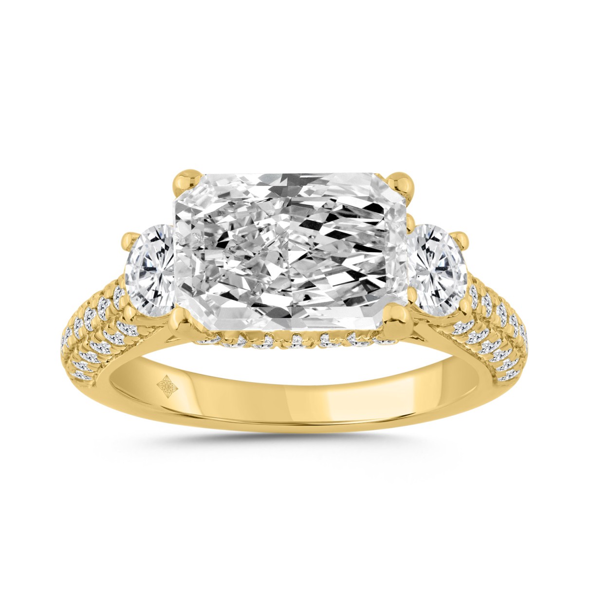 14K YELLOW GOLD 4 1/3CT ROUND/RADIANT DIAMOND LADI...