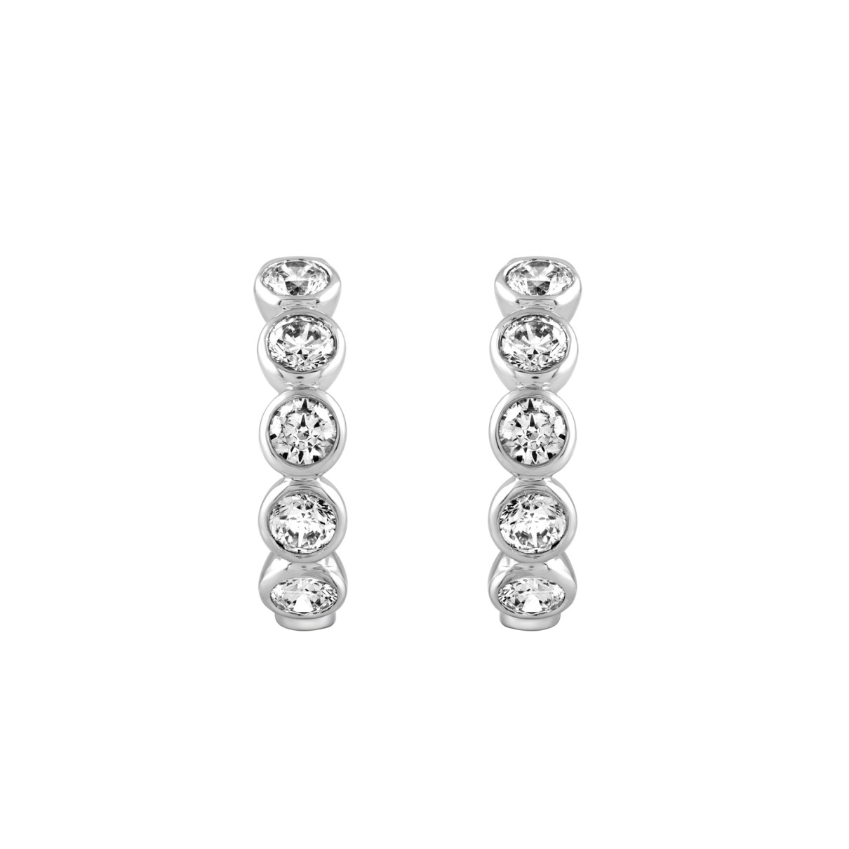 14K WHITE GOLD 1.00CT ROUND DIAMOND LADIES EARRING...