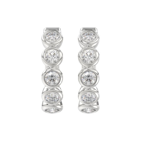 14K WHITE GOLD 1.00CT ROUND DIAMOND LADIES EARRINGS