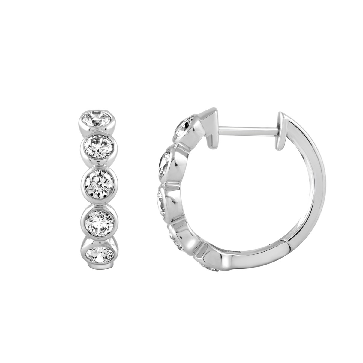 14K WHITE GOLD 1.00CT ROUND DIAMOND LADIES EARRINGS