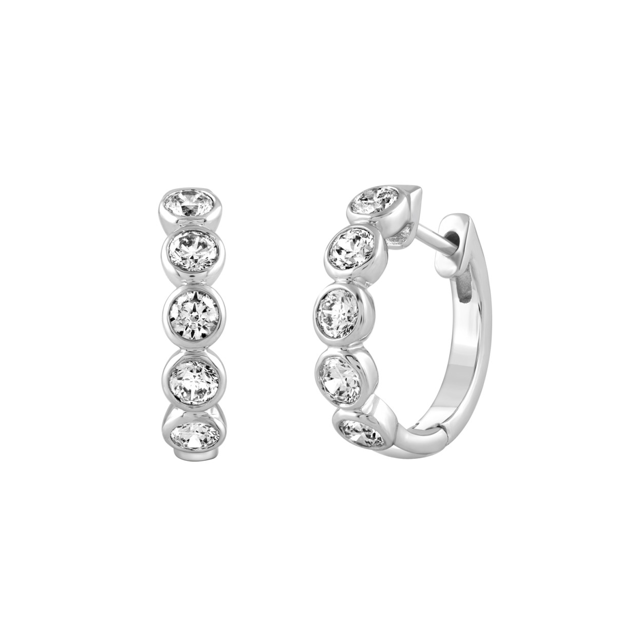 14K WHITE GOLD 1.00CT ROUND DIAMOND LADIES EARRINGS