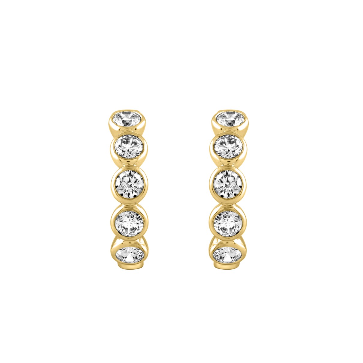 14K YELLOW GOLD 1.00CT ROUND DIAMOND LADIES EARRINGS