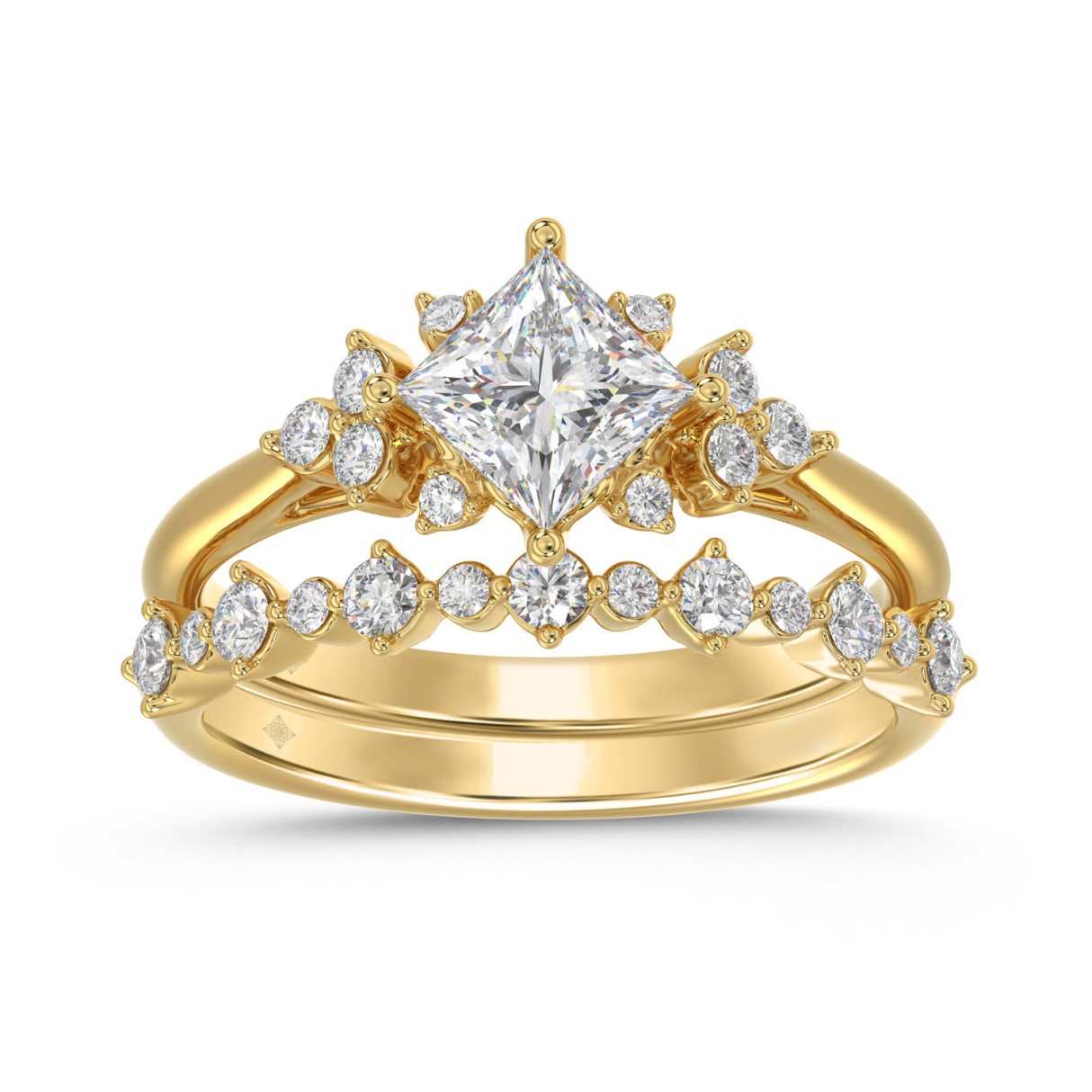 14K YELLOW GOLD 1 1/2CT ROUND DIAMOND LADIES BRIDA...