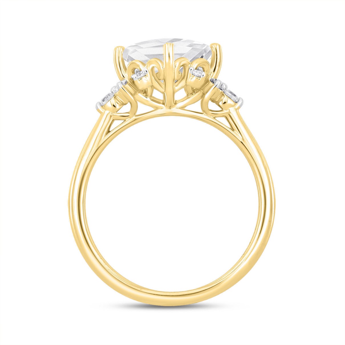 LADIES BRIDAL SET 1 1/2CT ROUND DIAMOND 18K YELLOW GOLD (CENTER STONE PRINCESS DIAMOND 1.00CT)