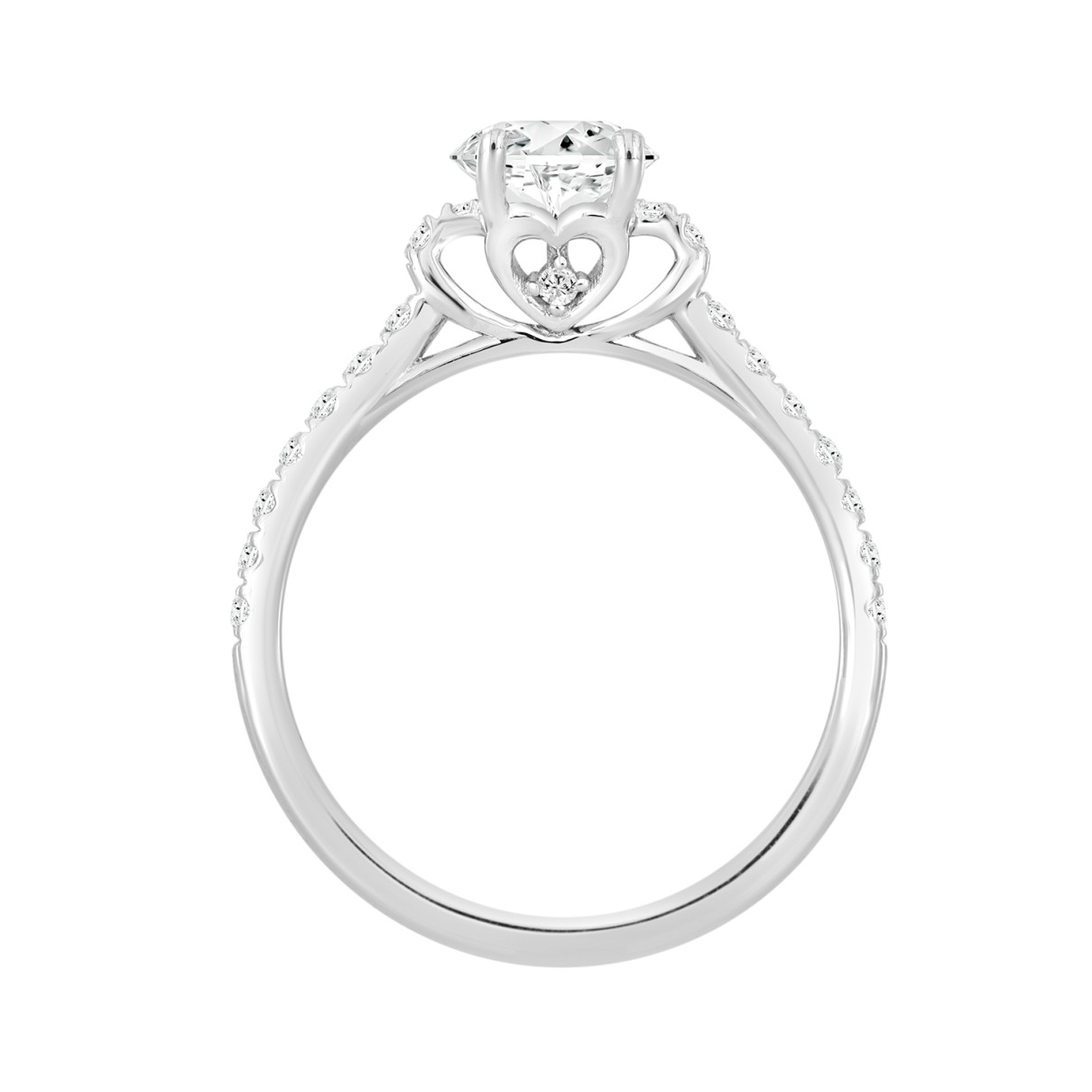 LADIES BRIDAL SET 1 1/2CT ROUND/OVAL DIAMOND 18K WHITE GOLD (CENTER STONE OVAL DIAMOND 1.00CT)