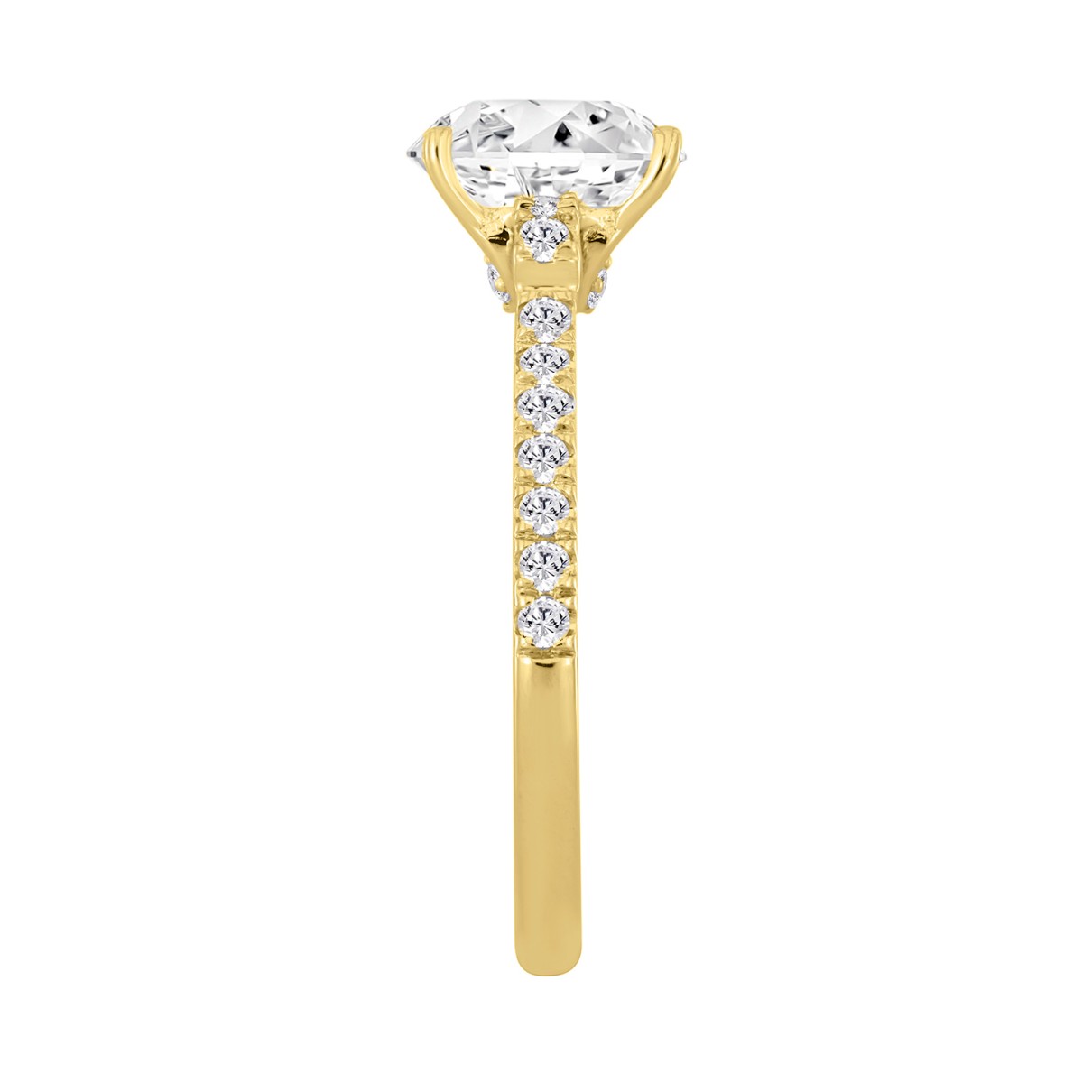 LADIES BRIDAL SET 1 1/2CT ROUND/OVAL DIAMOND 18K YELLOW GOLD (CENTER STONE OVAL DIAMOND 1.00CT)