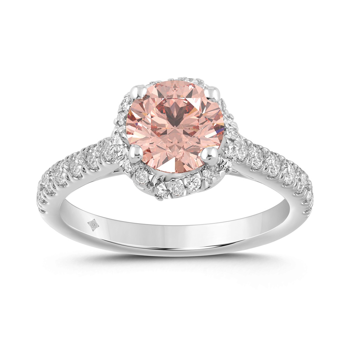 LADIES RING 1 1/2CT ROUND DIAMOND 18K WHITE GOLD (CENTER STONE ROUND DIAMOND 1.00CT)