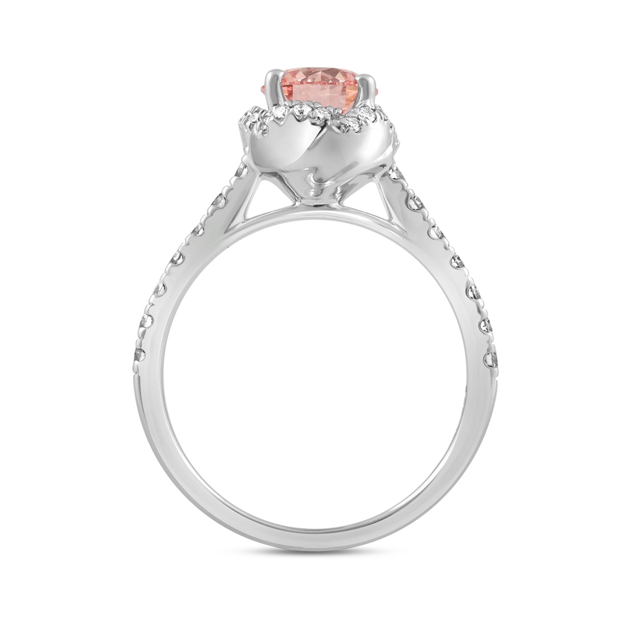 LADIES RING 1 1/2CT ROUND DIAMOND 18K WHITE GOLD (CENTER STONE ROUND DIAMOND 1.00CT)