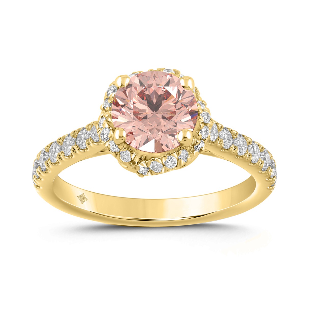 LADIES RING 1 1/2CT ROUND DIAMOND 18K YELLOW GOLD (CENTER STONE ROUND DIAMOND 1.00CT)