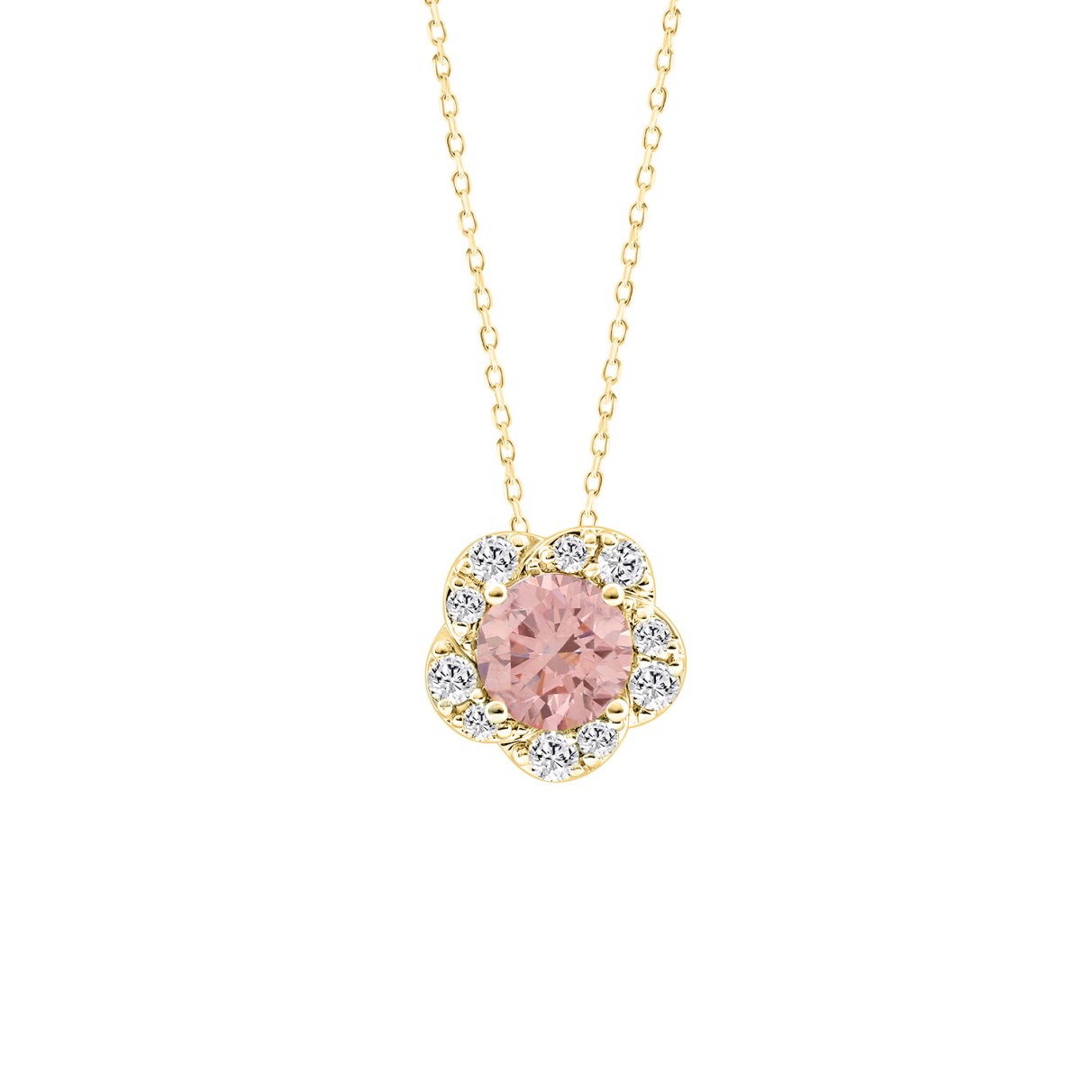 LADIES PENDANT WITH CHAIN  1.00CT ROUND DIAMOND 18...