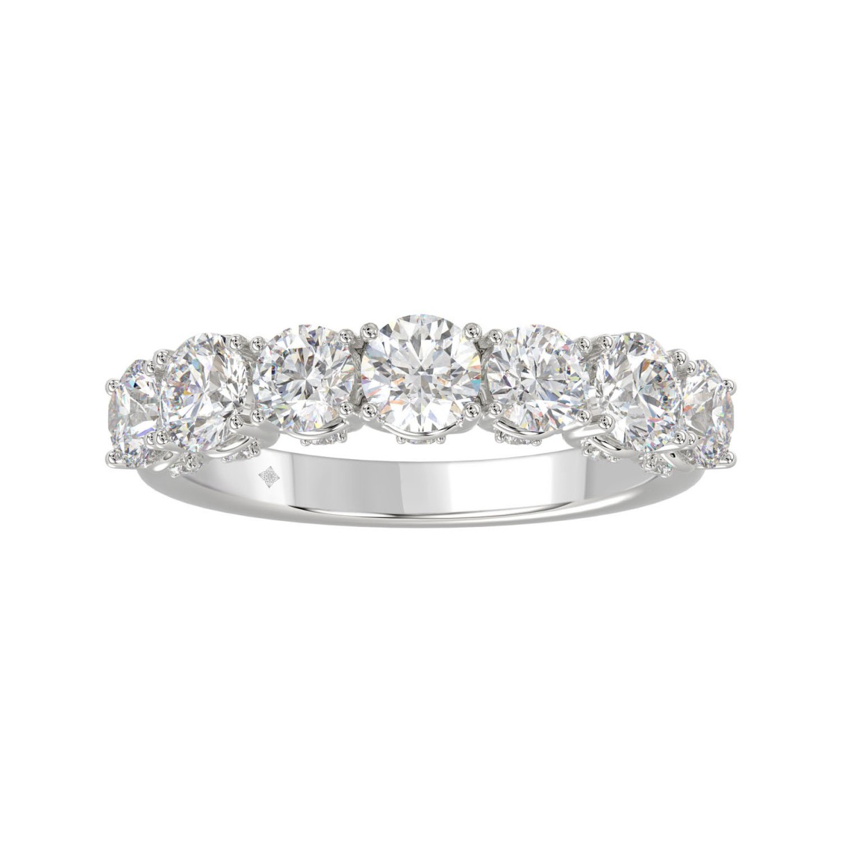 14K WHITE GOLD 2.00CT ROUND DIAMOND LADIES BAND ...