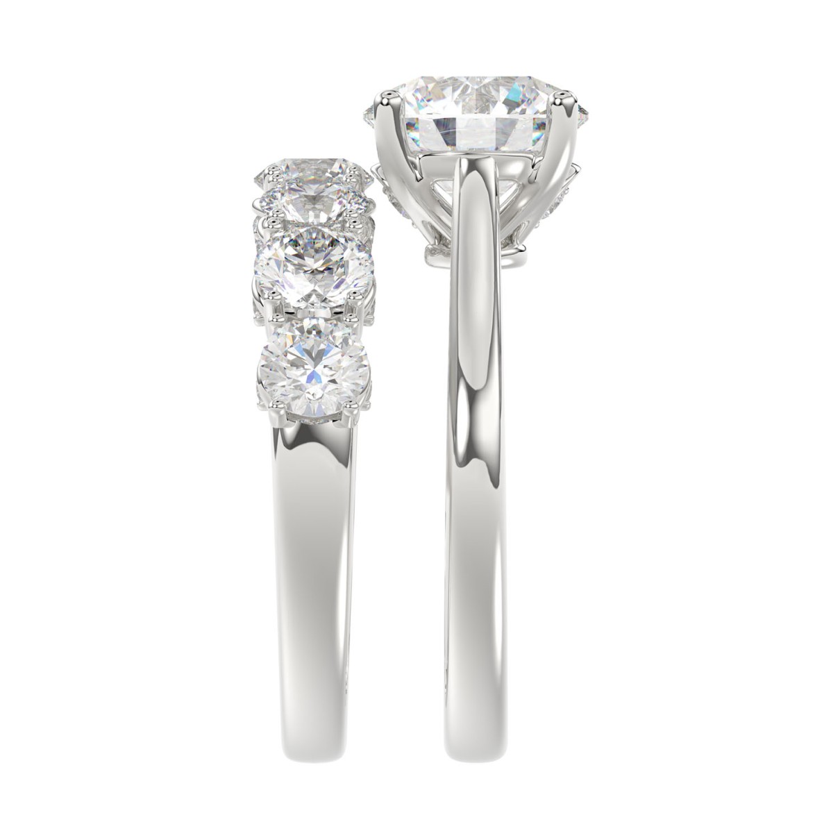 LADIES BRIDAL SET 4.00CT ROUND DIAMOND 14K WHITE GOLD (CENTER STONE ROUND DIAMOND 2.00CT)