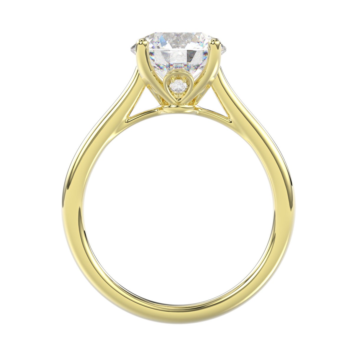 LADIES BRIDAL SET 4.00CT ROUND DIAMOND 14K YELLOW GOLD (CENTER STONE ROUND DIAMOND 2.00CT)