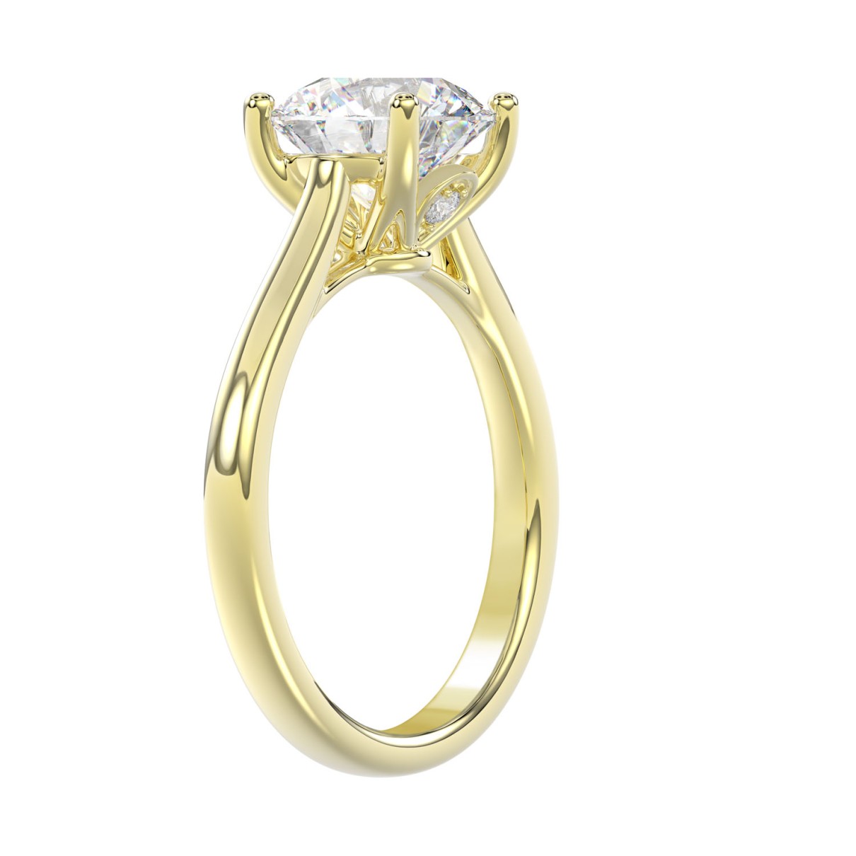 LADIES BRIDAL SET 4.00CT ROUND DIAMOND 14K YELLOW GOLD (CENTER STONE ROUND DIAMOND 2.00CT)