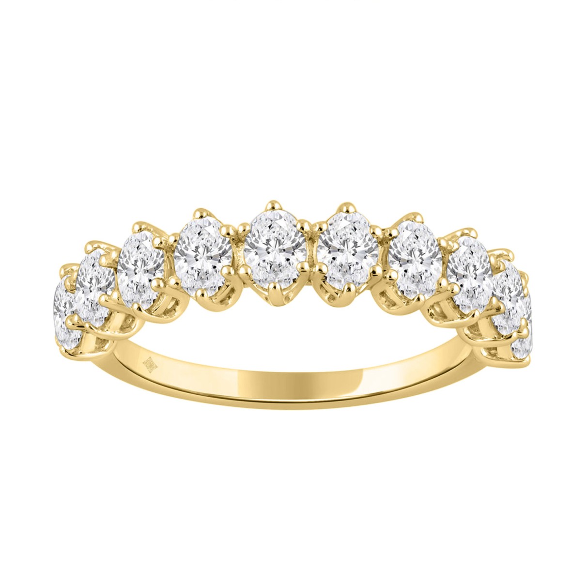 14K YELLOW GOLD 1 1/2CT OVAL DIAMOND LADIES BAND...