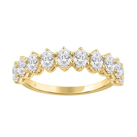14K YELLOW GOLD 1 1/2CT OVAL DIAMOND LADIES BAND