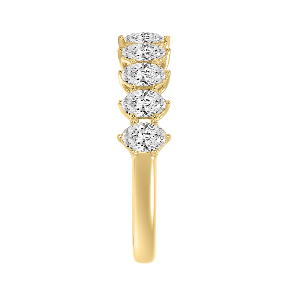 14K YELLOW GOLD 1 1/2CT OVAL DIAMOND LADIES BAND