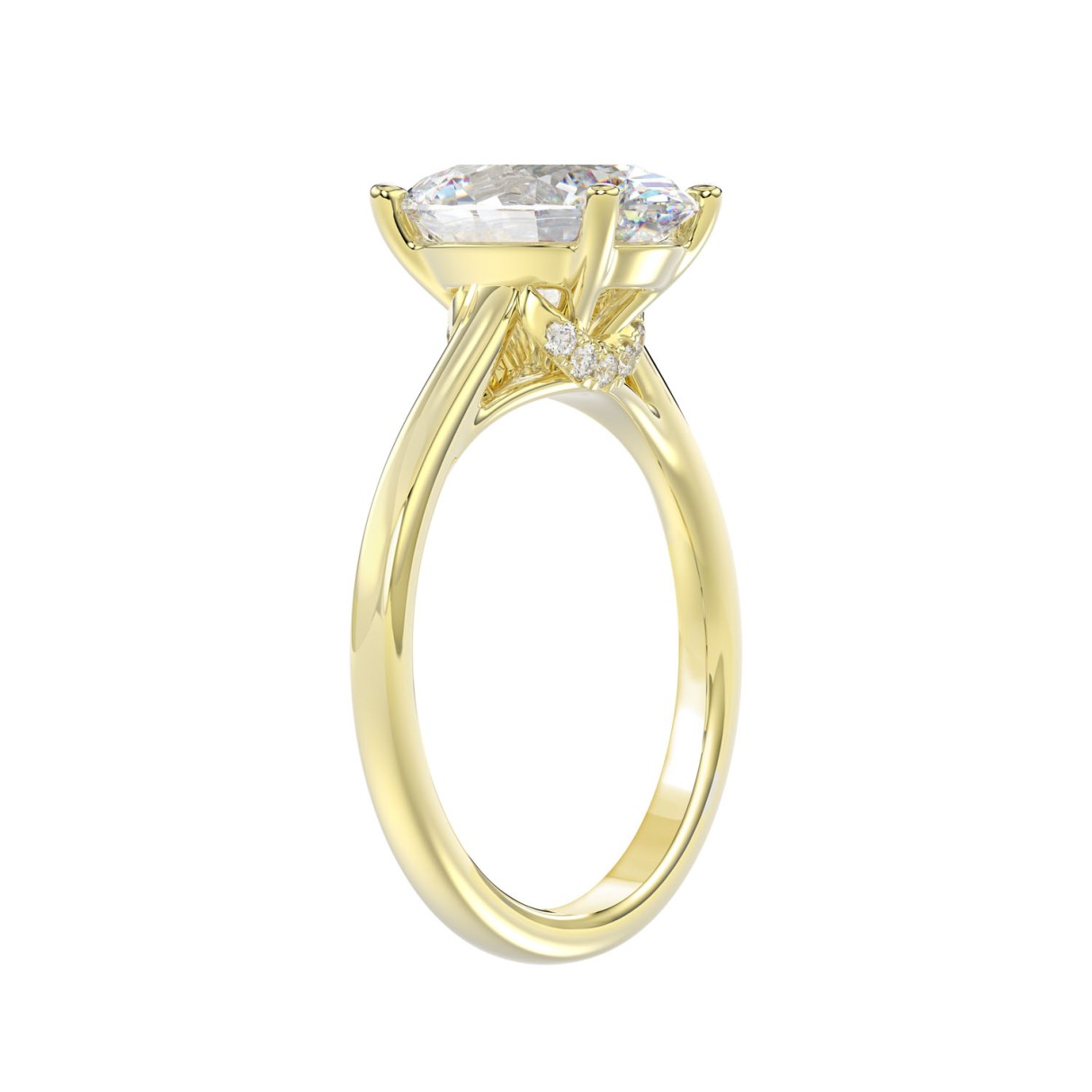 14K YELLOW GOLD 4 1/2CT ROUND/OVAL DIAMOND LADIES BRIDAL SET (CENTER STONE OVAL DIAMOND 3.00CT)