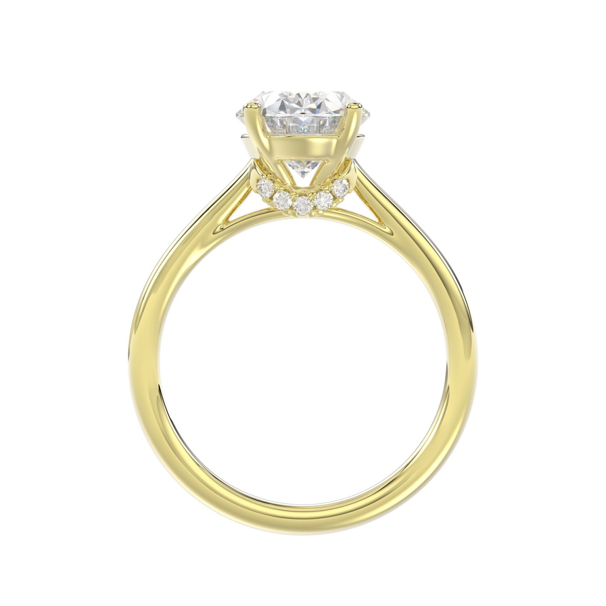 LADIES BRIDAL SET 4 1/2CT ROUND/OVAL DIAMOND 14K YELLOW GOLD (CENTER STONE OVAL DIAMOND 3.00CT)