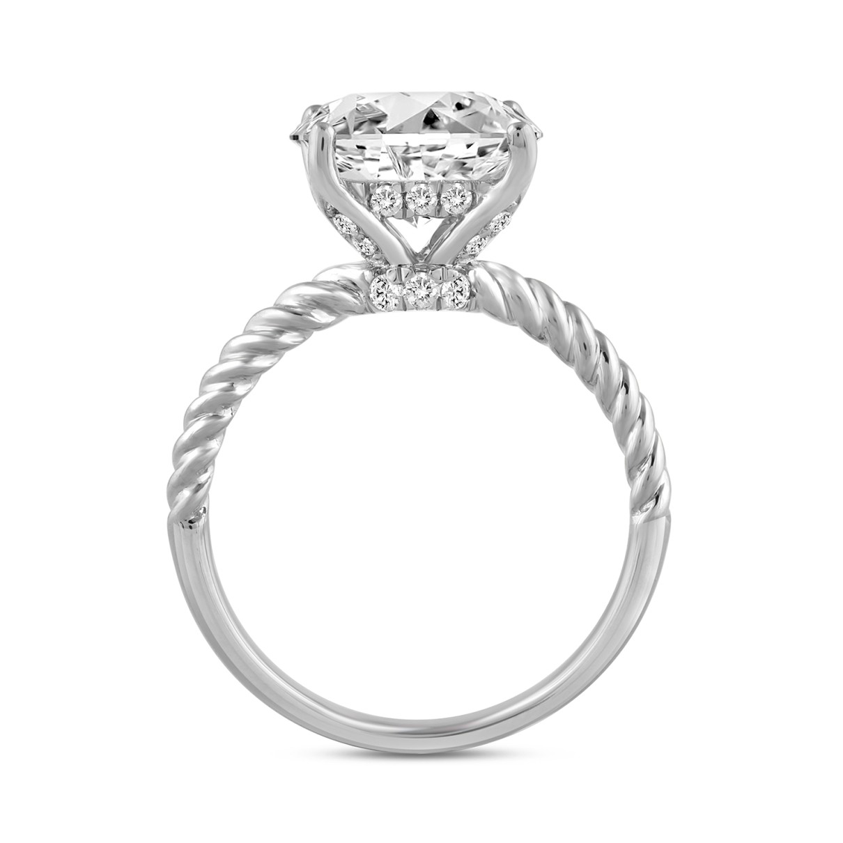 14K WHITE GOLD 2 1/4CT ROUND/OVAL DIAMOND LADIES RING (CENTER STONE OVAL DIAMOND 2.00CT)