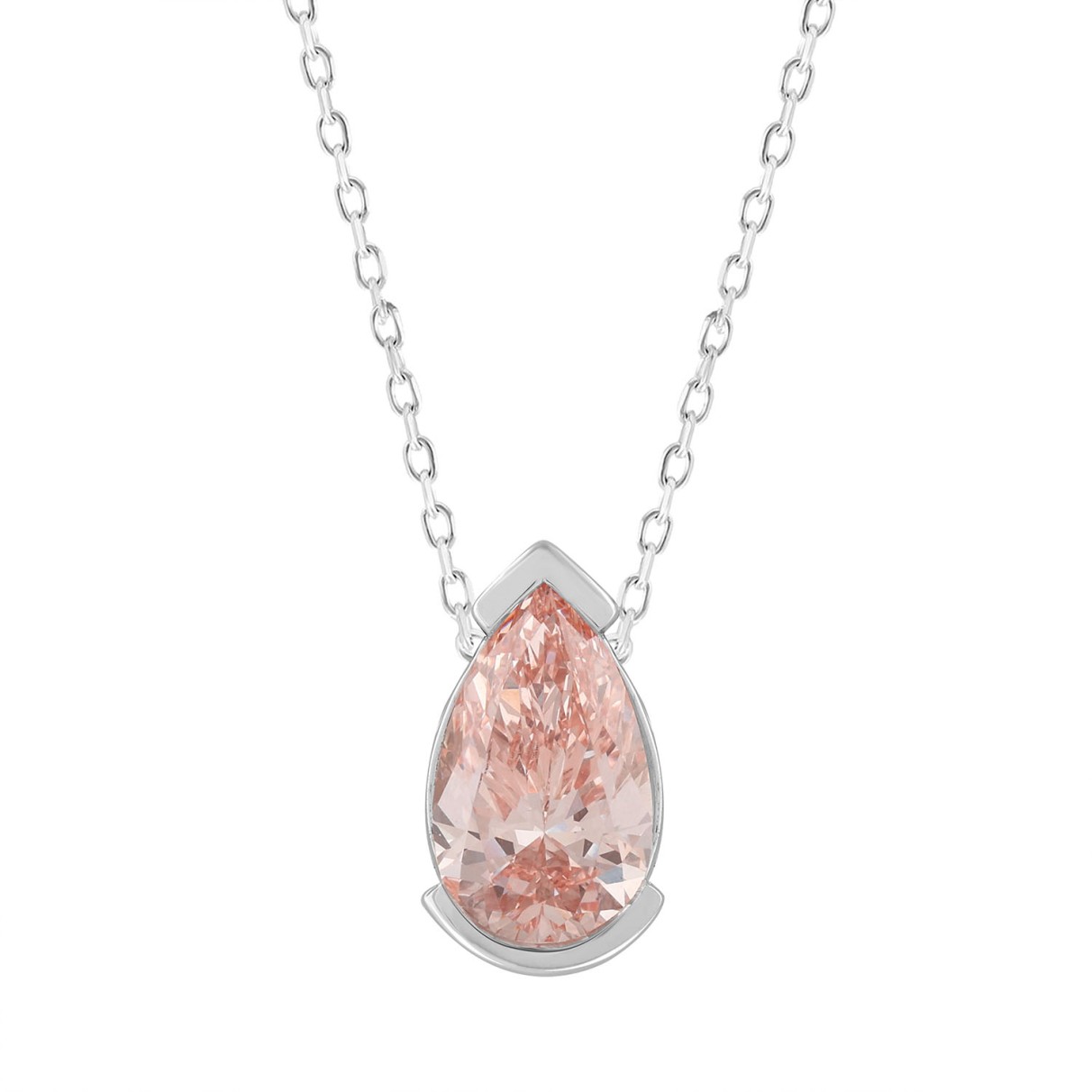 LADIES SOLITAIRE PENDANT WITH CHAIN 1.00CT PEAR DI...