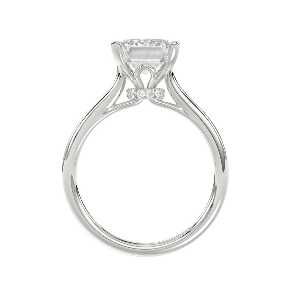 14K WHITE GOLD 3 7/8CT ROUND/EMERALD DIAMOND LADIES BRIDAL SET (CENTER STONE EMERALD DIAMOND 2 1/2CT)