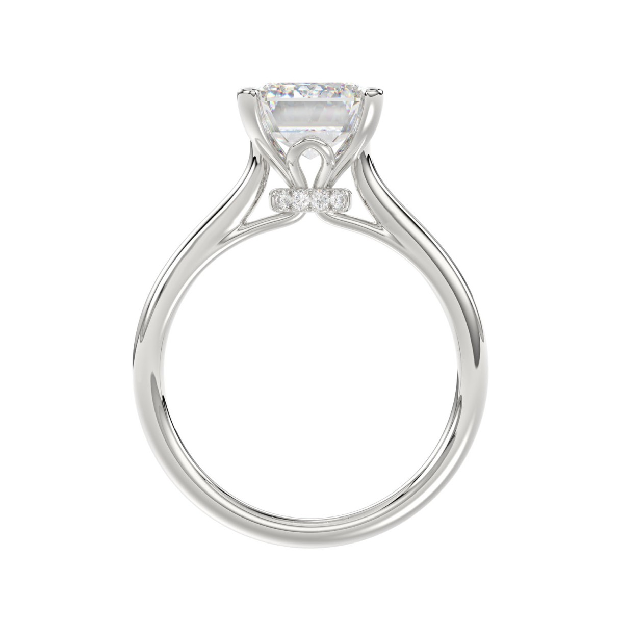 14K WHITE GOLD 3 7/8CT ROUND/EMERALD DIAMOND LADIES BRIDAL SET (CENTER STONE EMERALD DIAMOND 2 1/2CT)