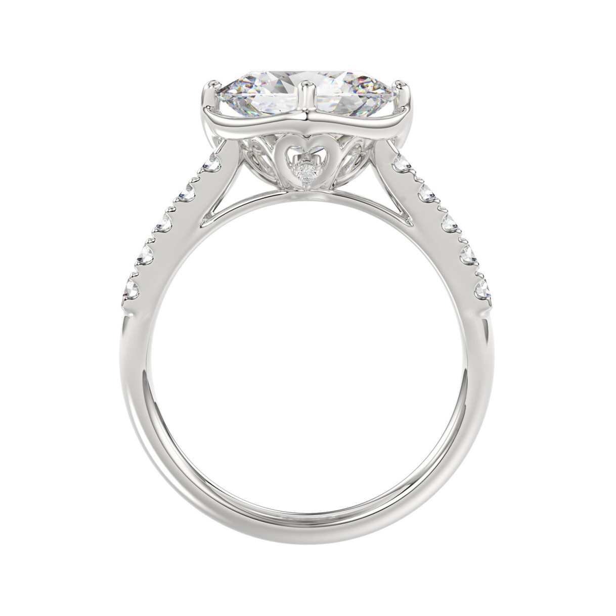 Ladies 14K White Gold Ladies Elegance- Bridal Set  3 3/4CT Round & Oval Diamonds 2.00CT Oval Center stone (Color F-G -Clarity VS1/VS2)