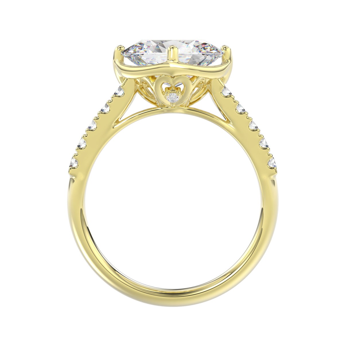 LADIES BRIDAL SET 3 3/4CT ROUND/OVAL DIAMOND 14K YELLOW GOLD (CENTER STONE OVAL DIAMOND 2.00CT)