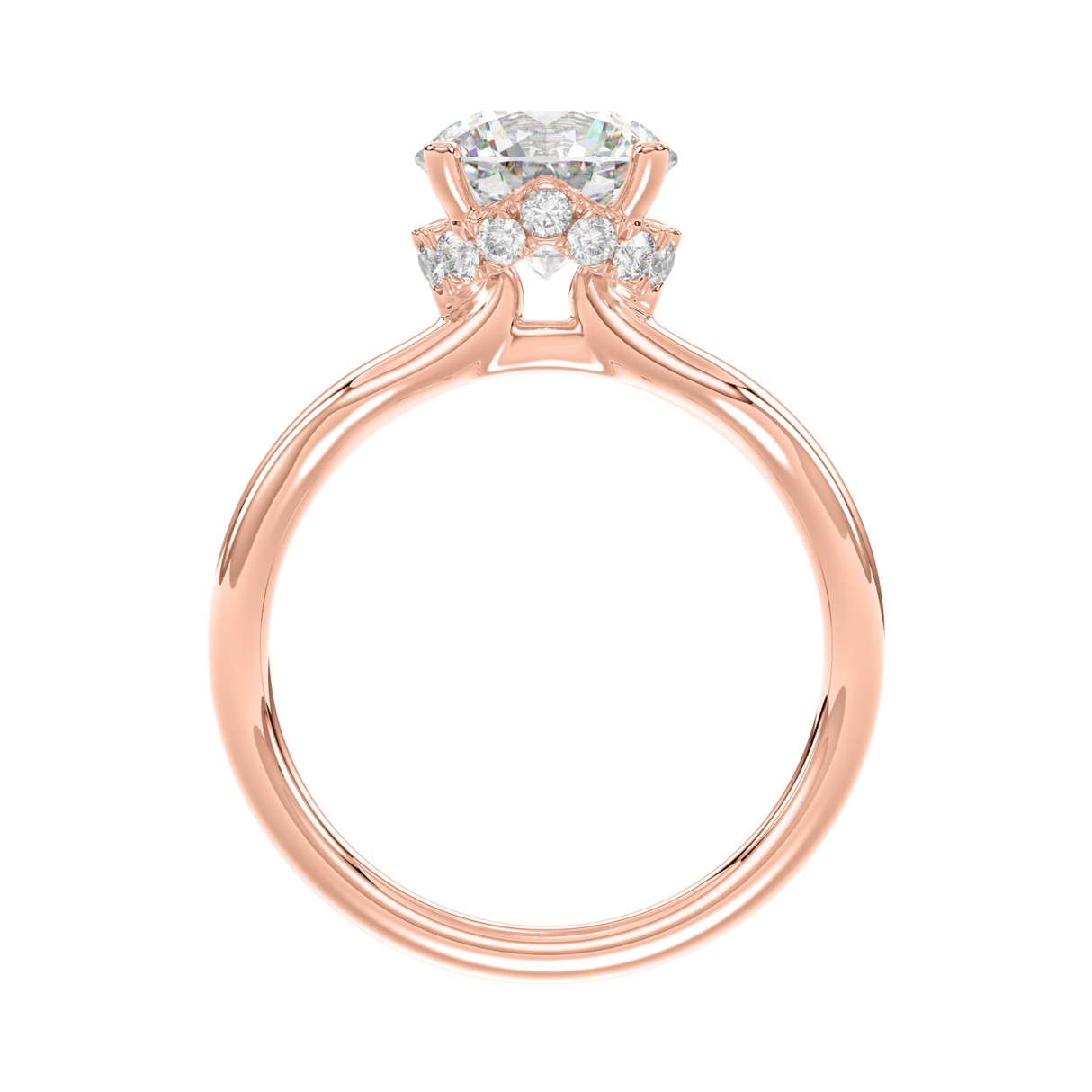 14K ROSE GOLD 3 5/8CT ROUND DIAMOND LADIES BRIDAL SET (CENTER STONE ROUND DIAMOND 2CT)