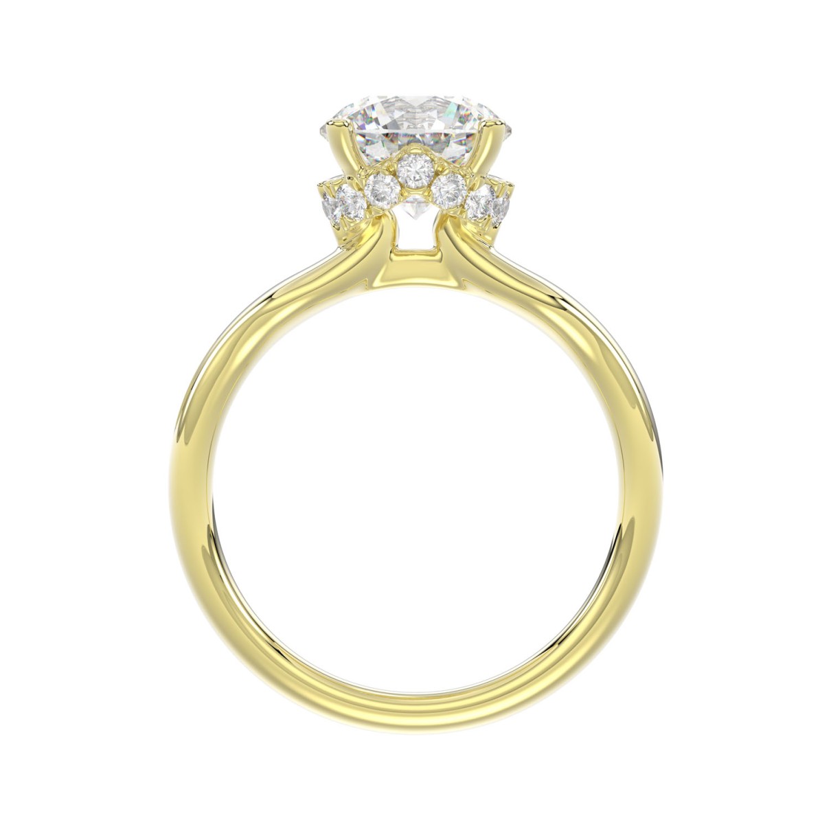 LADIES BRIDAL SET 3 5/8CT ROUND DIAMOND 14K YELLOW GOLD (CENTER STONE ROUND DIAMOND 2.00CT)