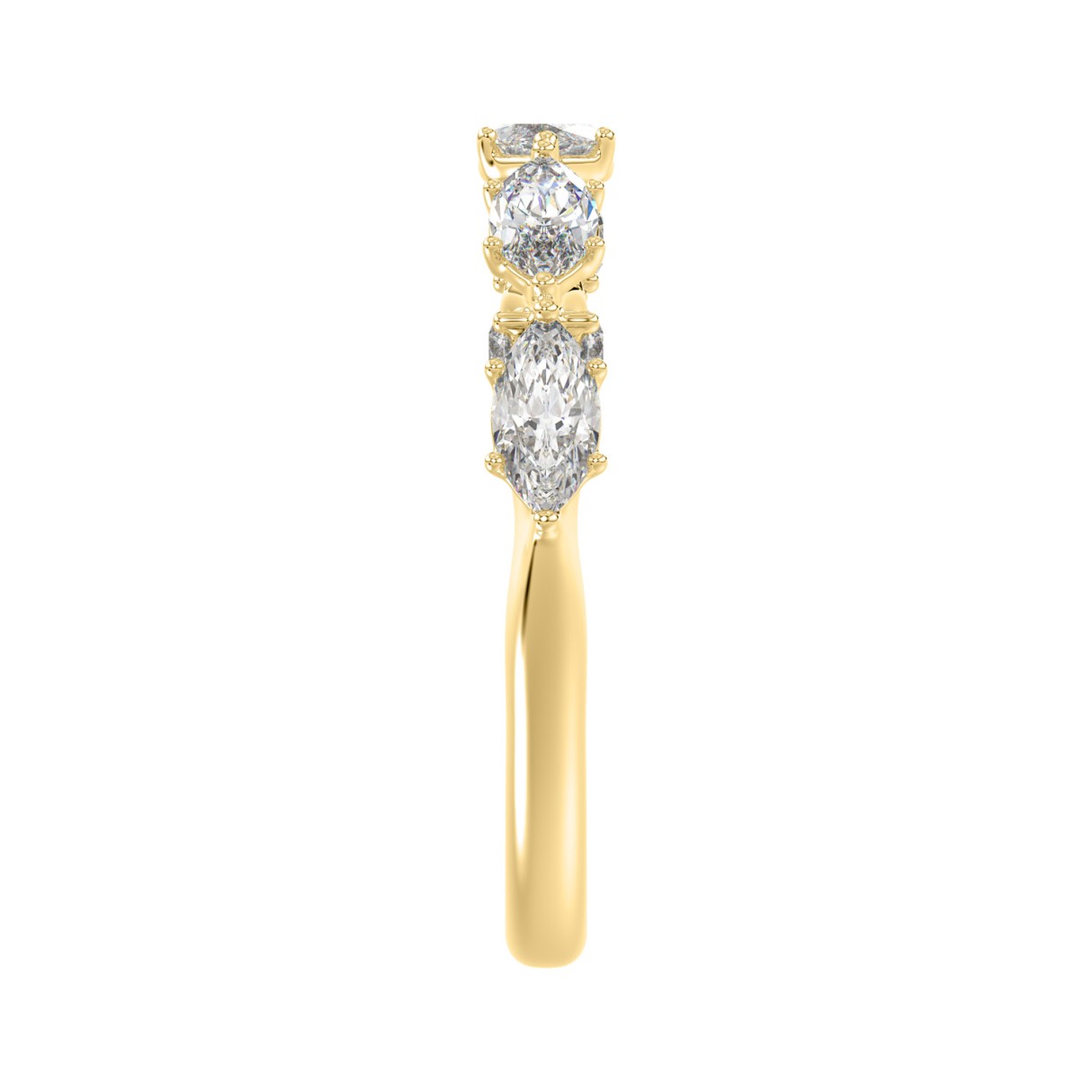14K YELLOW GOLD 1 1/4CT ROUND/MARQUISE DIAMOND LADIES BAND